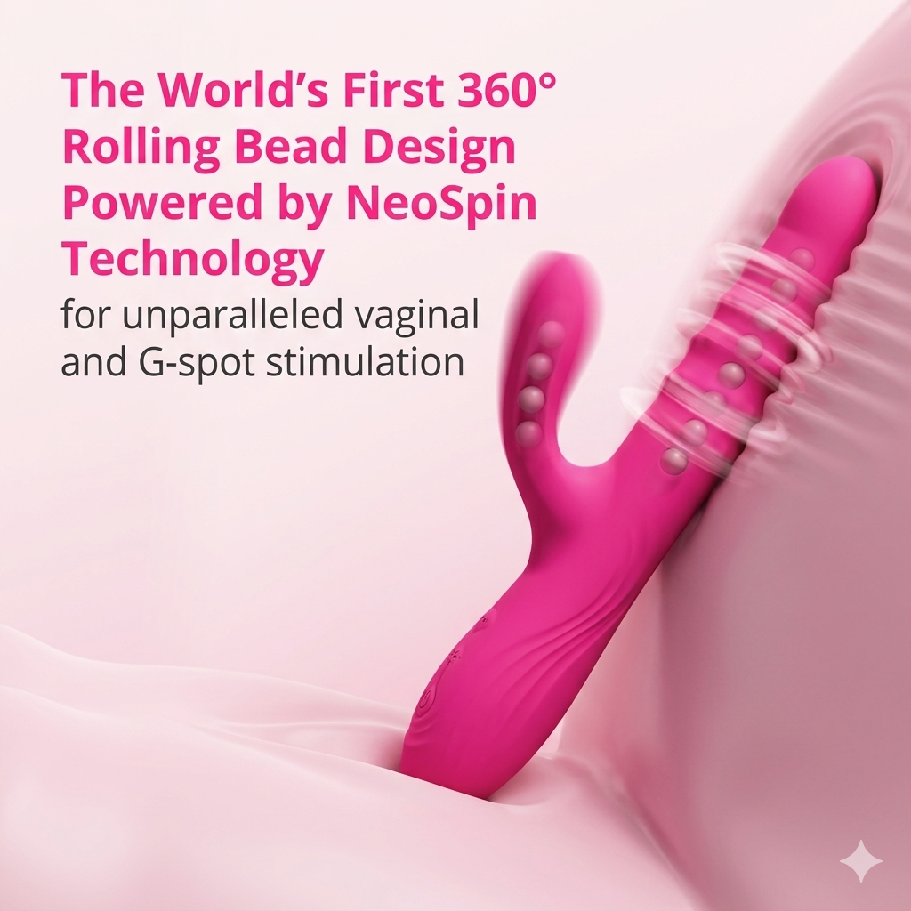 Velvo-World's First Patented Rolling Bead G-Spot & Clit Rabbit Vibrator